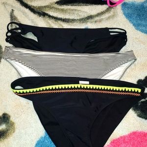 3 xhilaration black bikini bottoms, size large